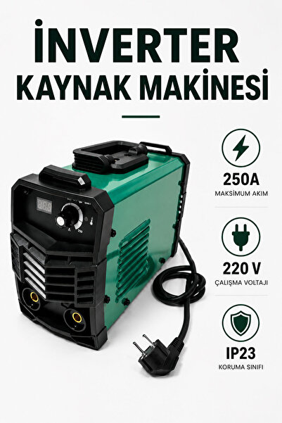 Badem10 İnverter Kaynak Makinesi 250 Amper 220V Güçlü Fanlı Kaynak Makinası G...