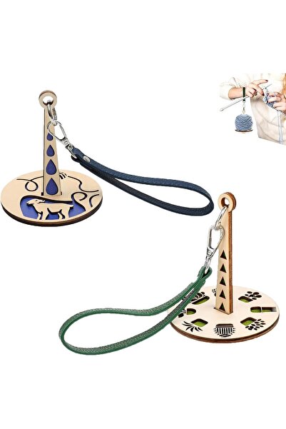 Bavooty Wrist Yarn Holder Made of Wood, Pack of 2 Portable Yarn Holder for Th...