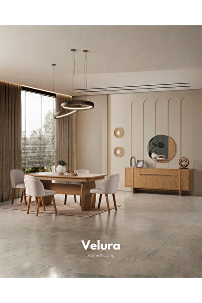 Velura Home & Living Eylül Yemek Odası Takımı - Naturel (Tv Ünitesi Hariç)