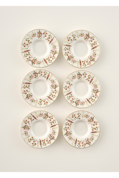 Bella Maison Flores Porselen 6'lı Çay Tabağı Seti (12 cm)