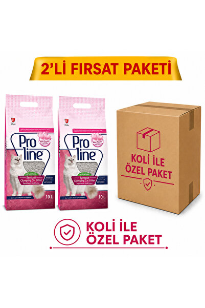 Proline BEBEK PUDRALI KEDİ KUMU 10LT*2 ÖZEL KOLİ PAKET