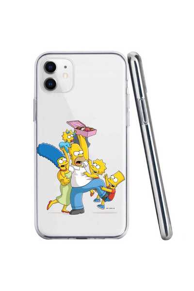 OEM Husa compatibila cu Apple iPhone 11 Silicon Transparenta Model Simpson Fa...