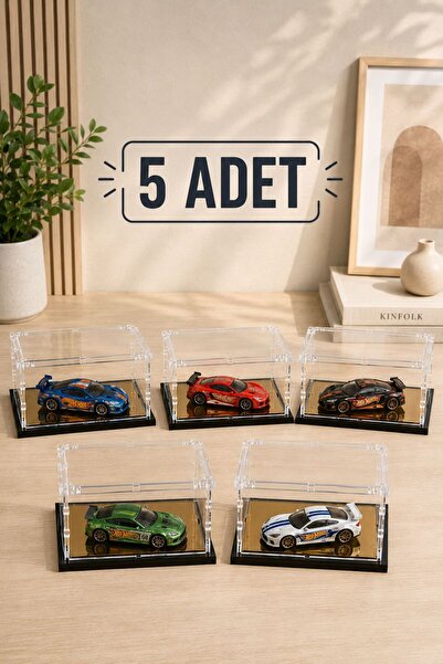 Go Promosyon Diecast Model Araç Uyumlu 5’li Akrilik Koleksiyon Kutusu Şeffaf Pleksi Koruma Kutusu 1:64