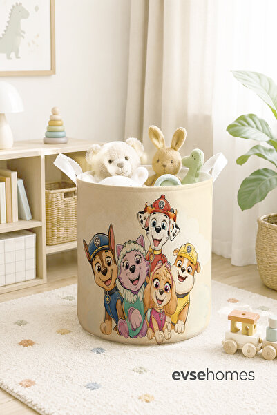EVSEHOMES KREM PAW PATROL AİLESİ Desenli Çocuk ve Bebek Odası Düzenleyici Oyu...