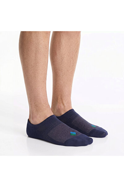 Bonny Silver Odor-Free No Show Booties Men's Navy Blue Silver Socks