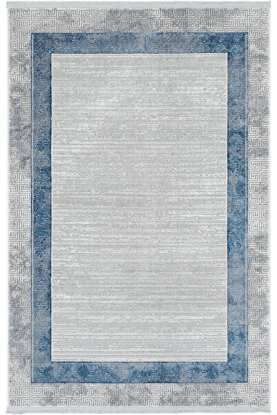 Cool Halı Nevada Gri Mavi 160x230 4 Metrekare Halı Klasik Çerçeve Desenli Sal...