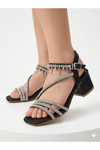 Görkem bebe ayakkabı ve tekstil Girls' Stone-Detail Evening Dress Heel-Strapp...