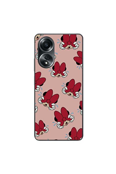 OEM Калъф за Oppo A58 4G, силиконов гел TPU, с десен Мини Маус, червен