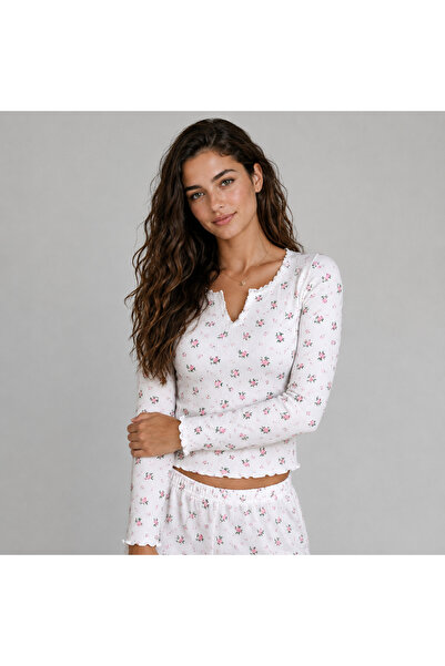 VELVIA Printed stretch pajama set