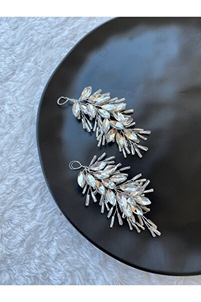 ERYA aksesuar Zircon Stone Bridal Hair Accessory Double Set Engagement Weddin...