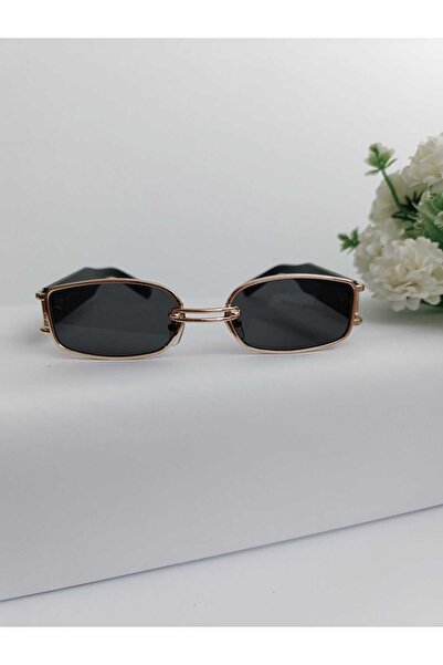 Armastr Black Handle Metal Frame Rectangular Unisex Sunglasses