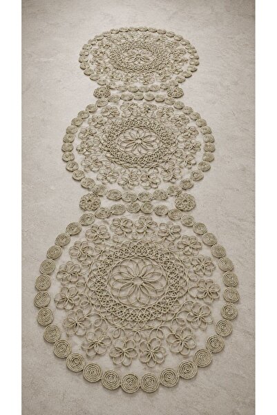 Ceki Home Runner pentru masă, Runner cu dantelă franțuzească, 110 x 37 cm, di...