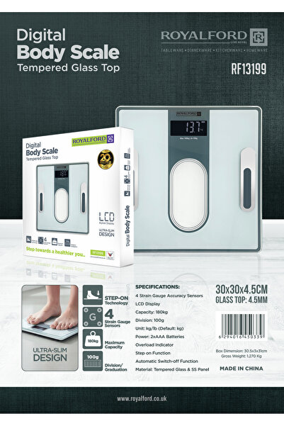 ROYALFORD Body Fat Scale RF13199, Digital Bathroom Weight Scale, LCD Display,...