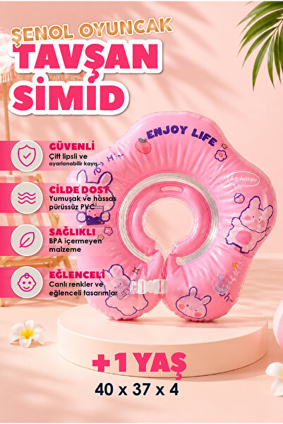 ŞENOL OYUNCAK Tavşan Bebek Boyun Simidi BPA İçermeyen Güvenlik Tokalı Yüzme S...