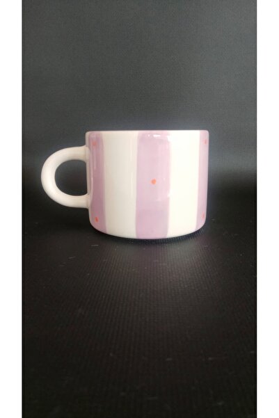 Zümrüdüanka Seramik Purple Striped Handmade Ceramic Mug