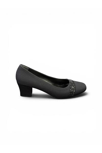 İYİSİNDEN SHOES Women's Thick Heeled Evening Dress Shoes with Stone Detail He...