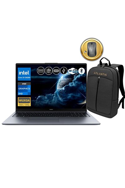 Huawei MateBook D16 i5-13420H 16GB RAM 512GB SSD 16" IPS FDOS Notebook+ Çanta...