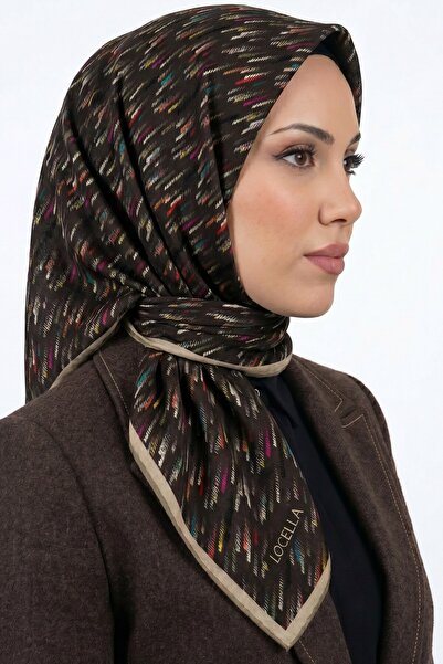 hadiora Women's Brown Striped Organic Cotton Soft Scarf