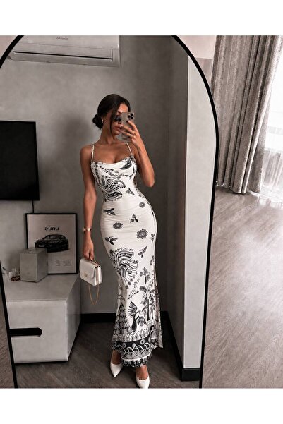Tayt Factory Adjustable Strap Slit Backless Long Dress
