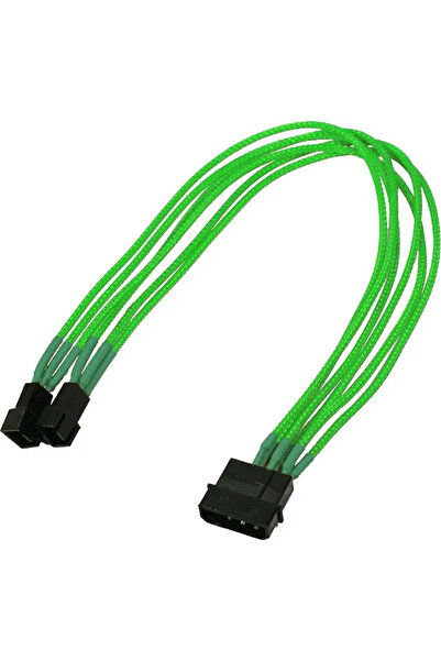 Nanoxia Cablu 4 pini la 2 x 3 pini, simplu, 30 cm, verde neon