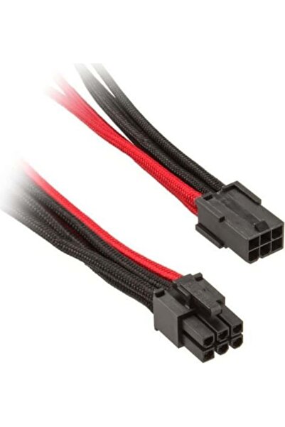 Nanoxia Cablu prelungitor PCIe 6+2 pini 30cm, negru/roșu