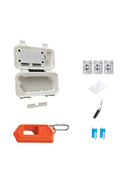 UnderShop Flipper Zero Accessory Kit – Orange Silicone Case + Transport Box V...