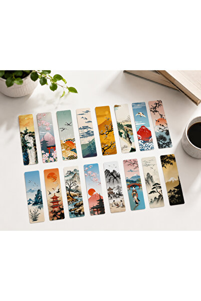 Kiraz Craft Japon Sanatı Temalı Kitap Ayracı Seti – Fuji Dağı, Sakura ve Manz...