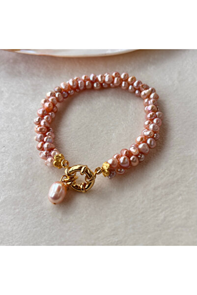 ZEZ PEARL JEWELRY Altın Uyumlu Pembe Rüya Sarmaşık Bileklik