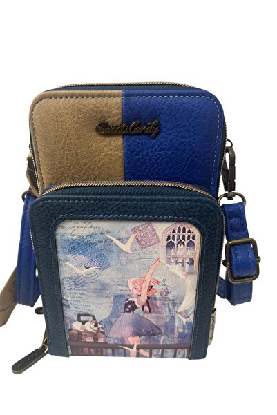 Sweet Candy Women's Mobile Bag with Doll and Transparent Back Pocket
