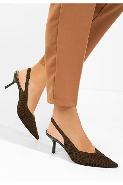 B T Shoes Brown Maldivia slingback shoes