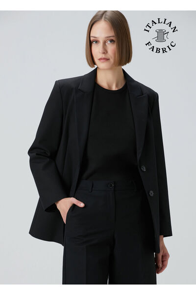 Beymen Collection Siyah Rahat Kesim Koton Ceket