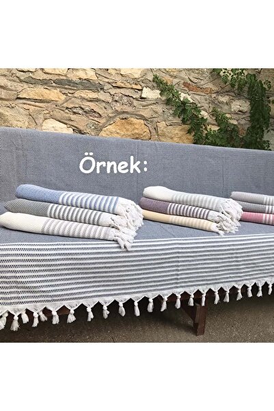 Mandaş Kreme Kahve - Pamuklu Kaymaz Hasır Dokuma Kolları Örten Maxi Takım Koltuk Örtüsü (3+3+1+1)