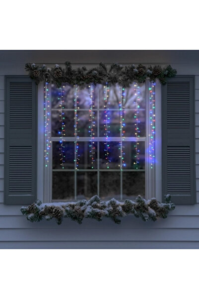 OEM Christmas curtain installation, 280 LEDs, 2.1x1.7m, 8 functions, IP44, 5m...