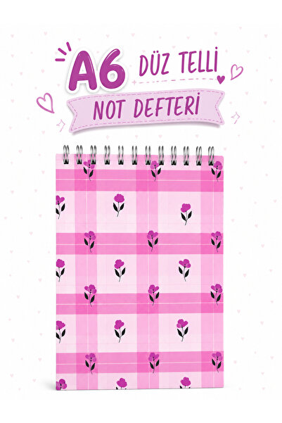 TOMBİ-X Sweetberry Spiral Plain A6 Mini Notepad 60 Sheets Cardboard Cover