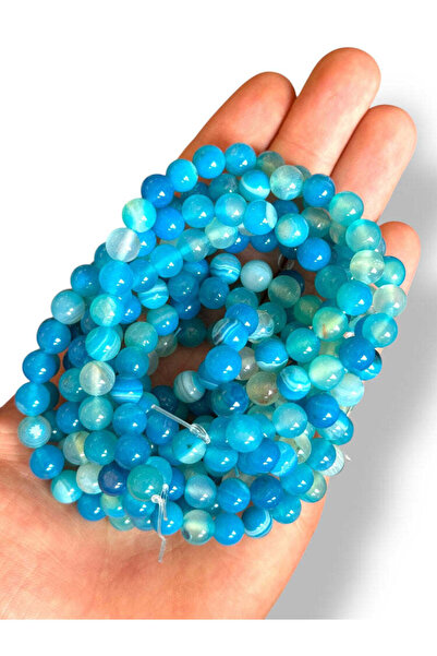 Bozhi Bead Set Agate Natural Stone 8mm - Natural Stone Beads Agate