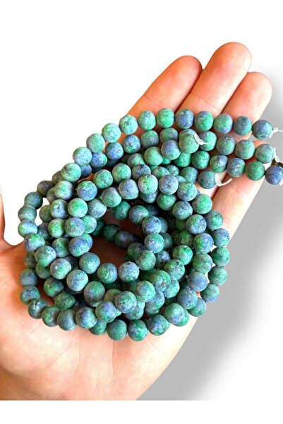 Bozhi مجموعة خرز من حجر اليشم (السايت) الطبيعي 8 ملم - معدن من الحجر الطبيعي