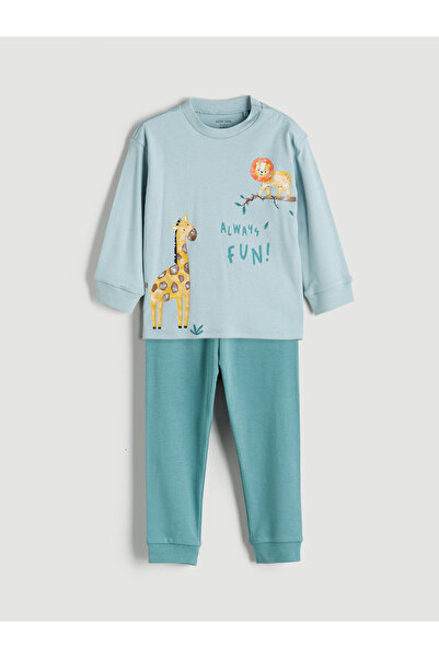 LC Waikiki Set 2 piese: Tricou și pantaloni imprimați pentru bebeluși băieți