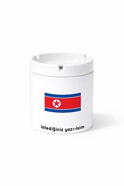 Kirbi Reklam Country Kp North Korea North Korea Flag Flag Printed Ashtray Ash...