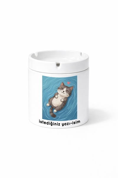 Kirbi Reklam Animal Cat Cute Adorable Cute Cat Double Sided Printed Ashtray A...