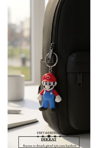 Esey Dizayn Süper Mario 3D MİNİ BOY Anahtarlık- Okul Çantası Süsü - Çanta Aks...