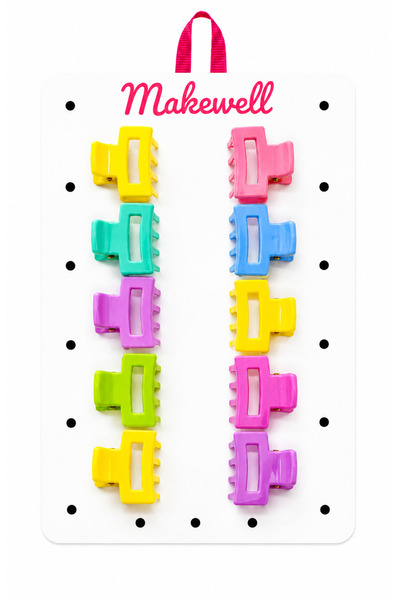 MakeWell Colorful Star Bow Square Figured Mini Hairpin Buckle Set – Children'...