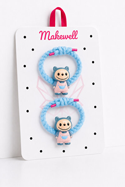MakeWell مجموعة مشابك مطاطية ملونة مكونة من قطعتين بتصميم لابوبو