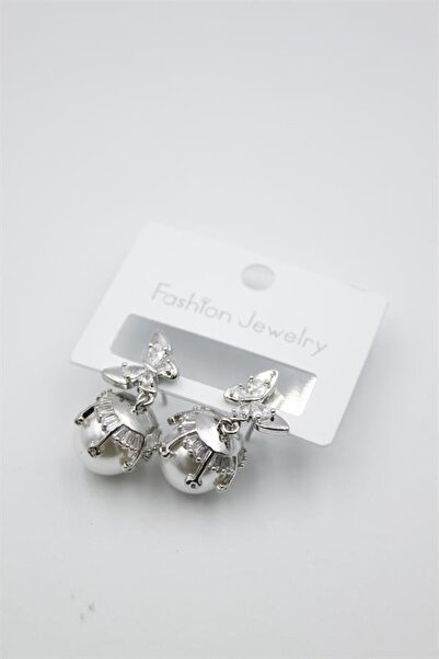 atastore2017 Pearl Butterfly Earrings - Silver