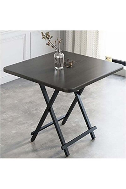 TAPIT Wooden Square Table Multifunctional Folding Table with Metallic X Shape...