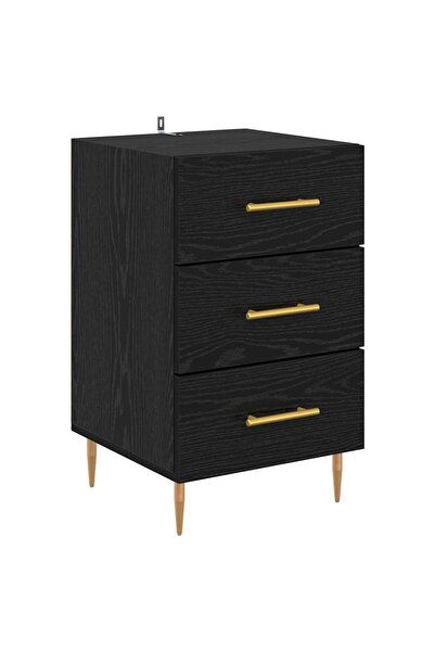 vidaxl Dulap de noapte Stejar Negru 40 x 40 x 66 cm Lemn compozit