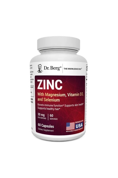 Genel Markalar Dr. Berg Zinc With Magnesium, Vitamin D3 and Selenium 60 Kapsül