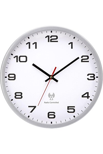 Othes Ceas radiocontrolat 30 cm, cu cuarț, alimentat cu baterii, ceas de pere...