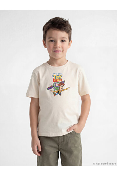 LC Waikiki Tricou de băieți cu guler rotund și imprimeu Toy Story