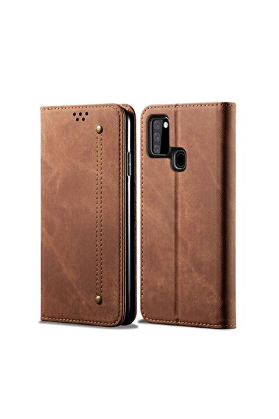 sscase Denim Texture Θήκη Βιβλίο Brown (Samsung Galaxy A21s)