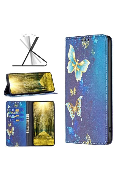 sscase Colored Drawing Θήκη Βιβλίο Gold Butterflies (Xiaomi Redmi 10 5G)
